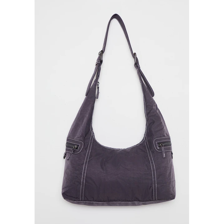 Cartera Tela Mujer Gris 2