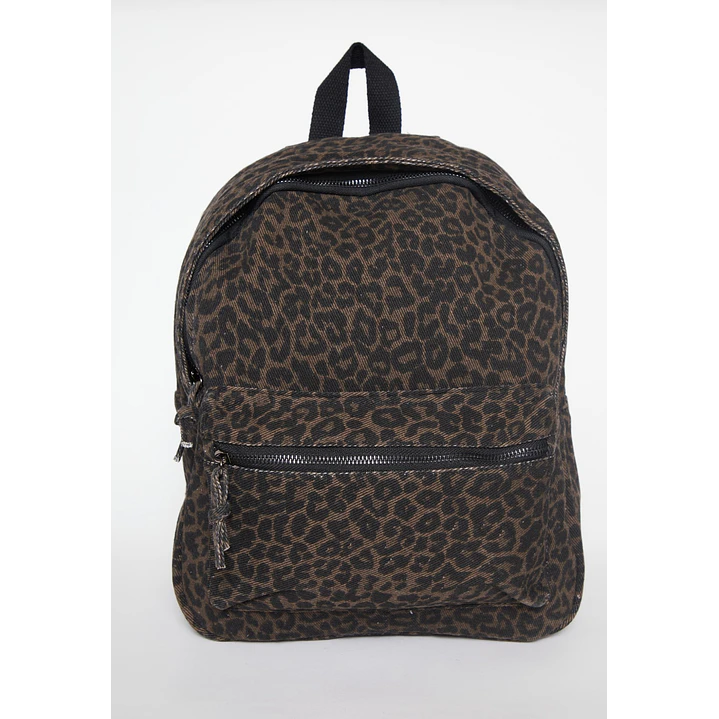Mochila Animal Print Mujer Café 1