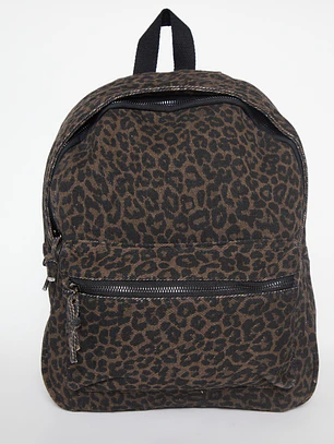 Mochila Animal Print Mujer Café