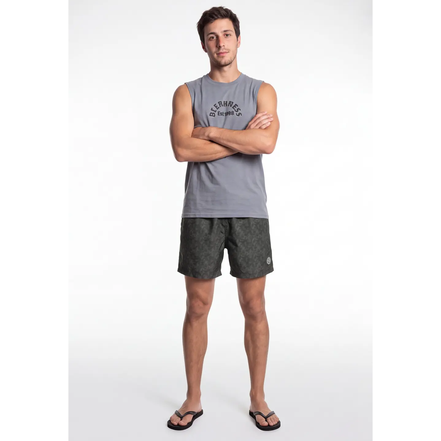 Traje De Baño Hombre Gris 3