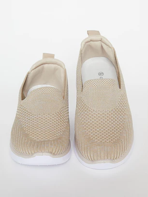 Zapatilla Slip-On Mujer Beige