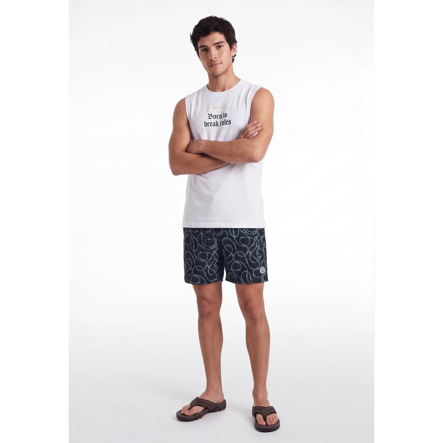 Traje De Baño Urbano Hombre Azul 3