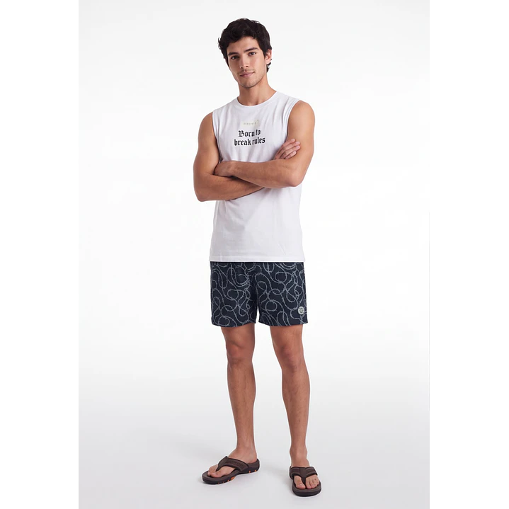 Traje De Baño Urbano Hombre Azul 3