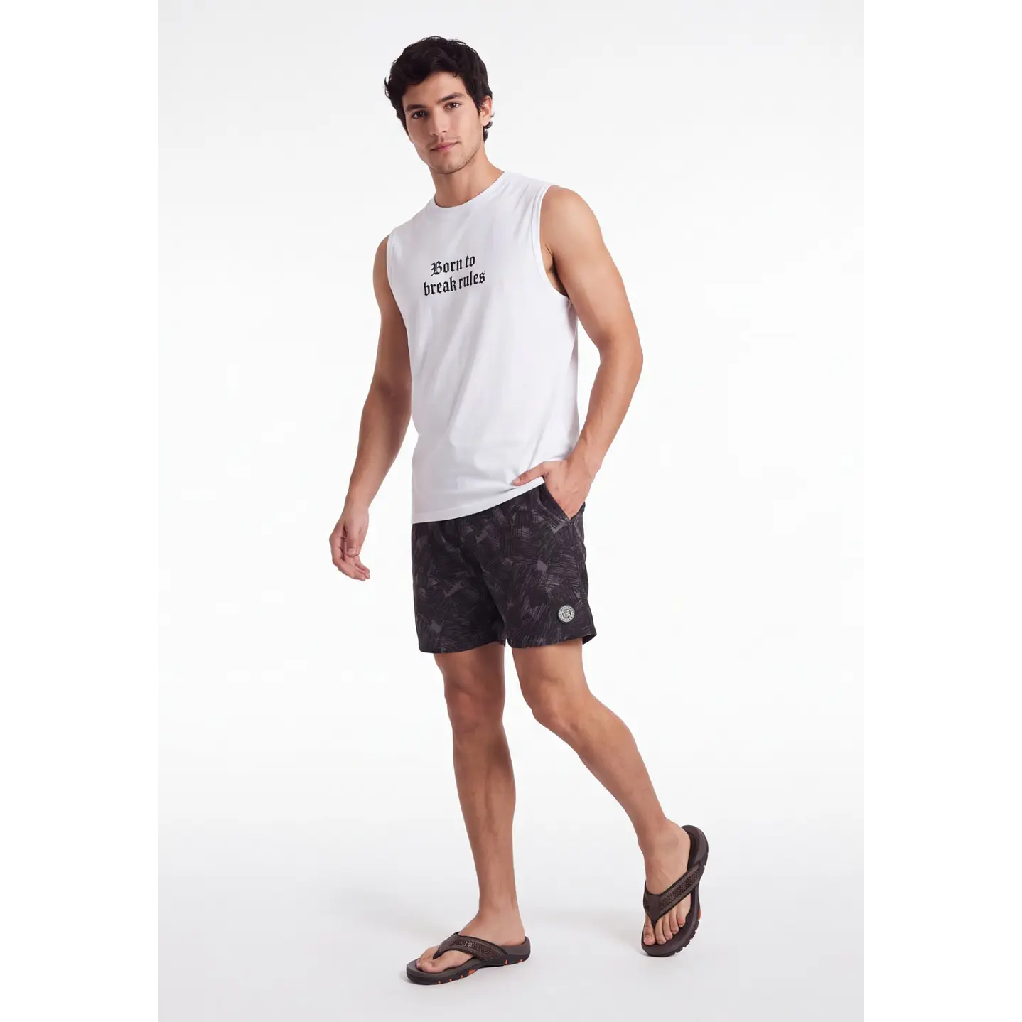 Traje De Baño Urbano Hombre Gris 3
