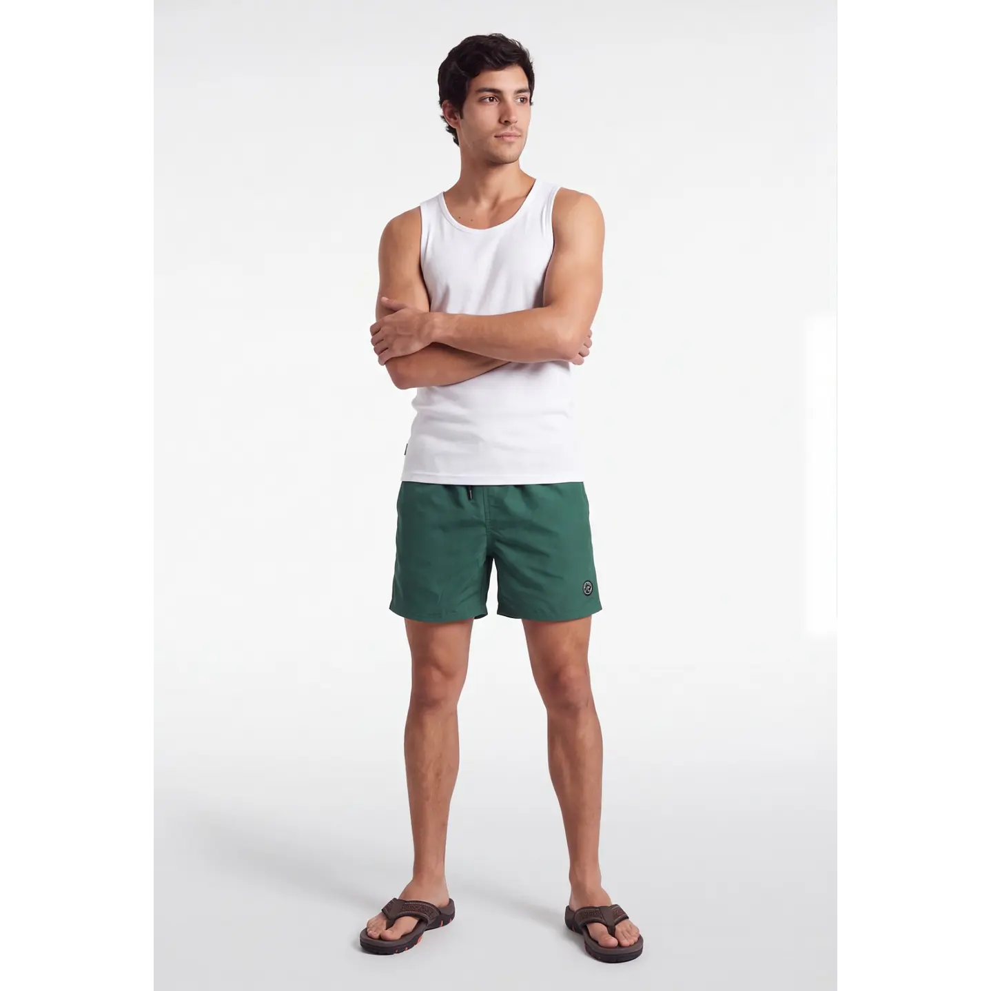 Traje De Baño Clásico Hombre Verde 3