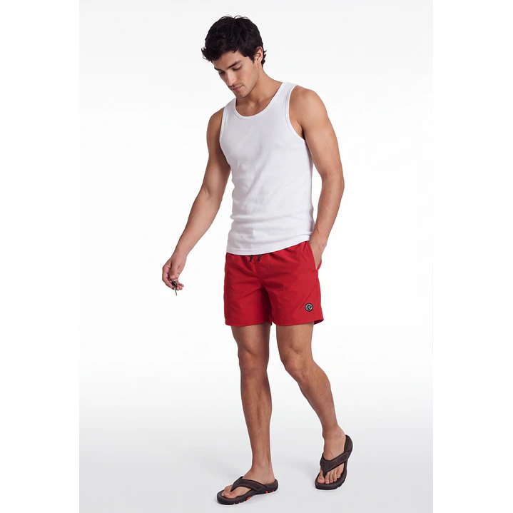 Traje De Baño Clásico Hombre Rojo 3