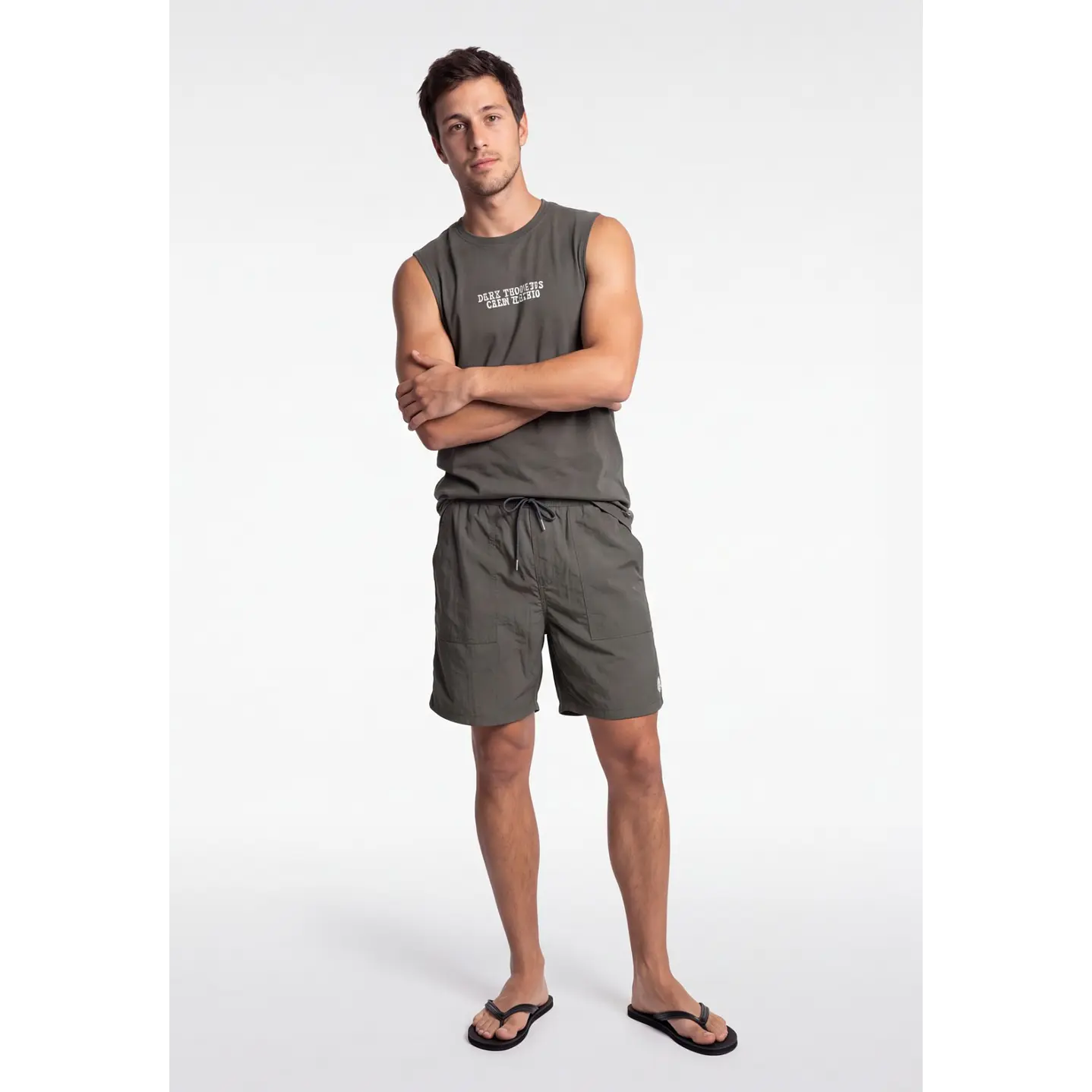 Traje De Baño Casual Hombre Verde 3