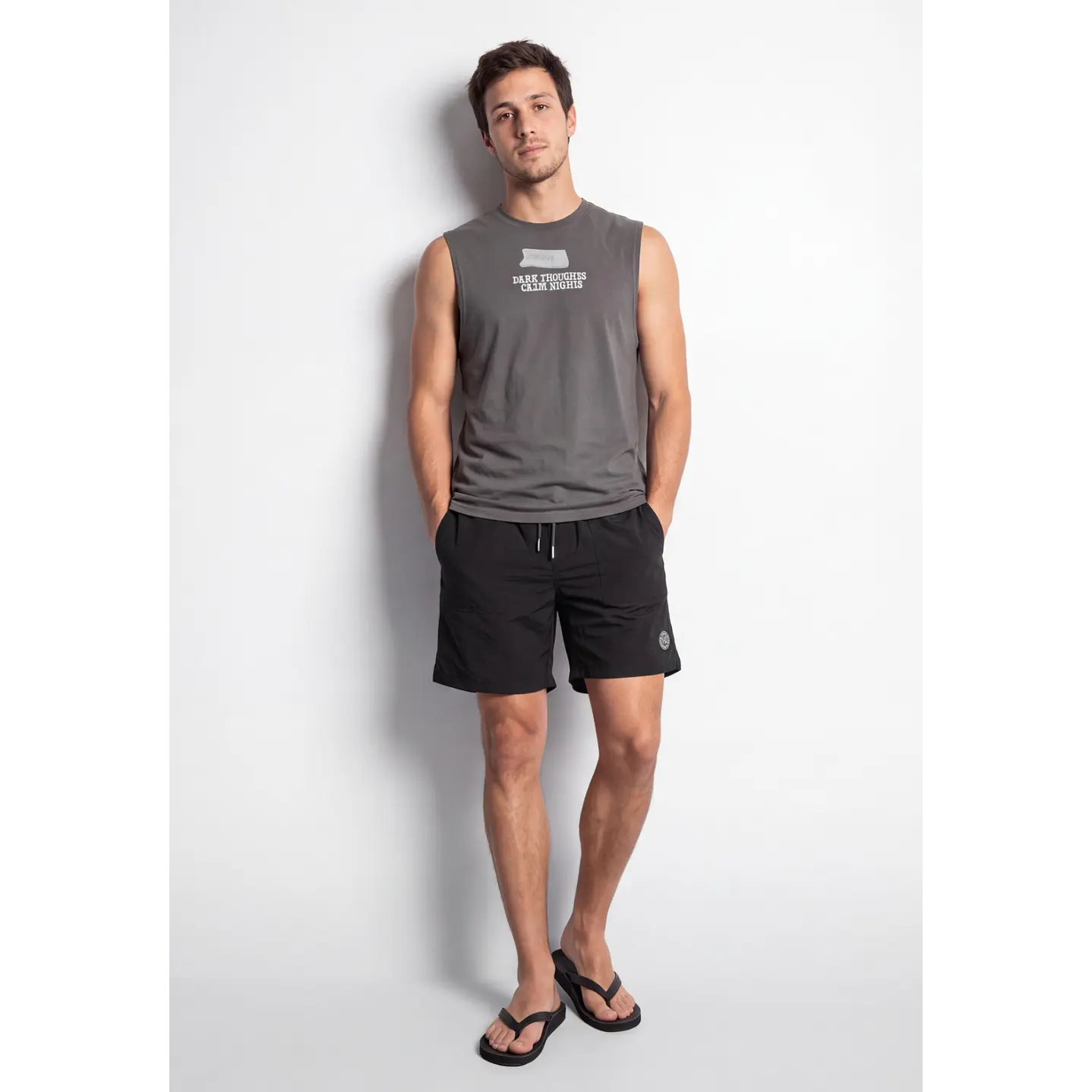 Traje De Baño Casual Hombre Gris 3