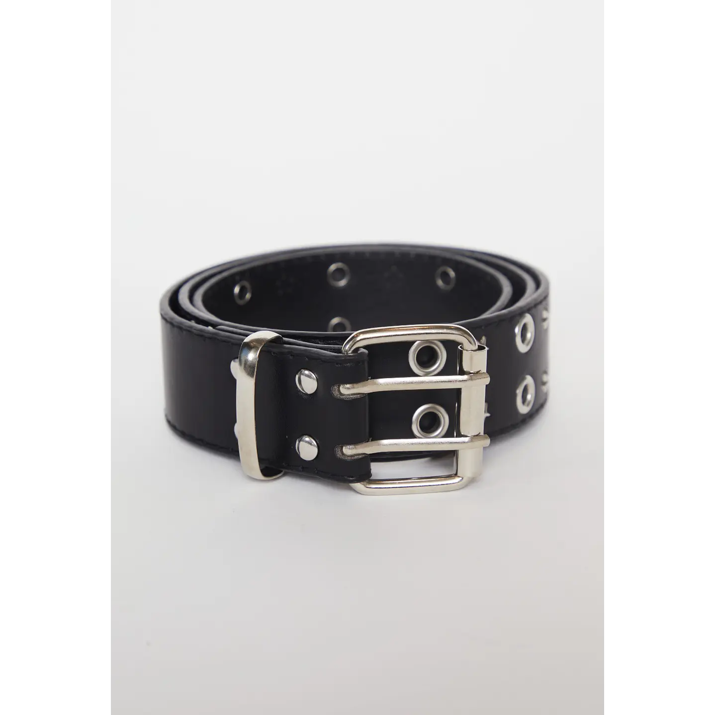 Cinturón Doble Eyelet Mujer Negro 1
