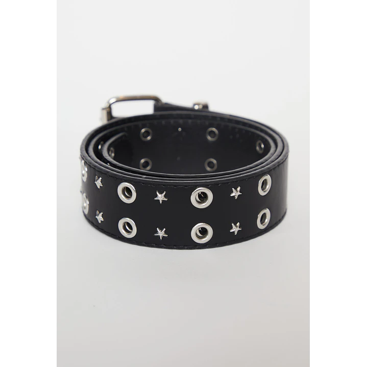 Cinturón Doble Eyelet Mujer Negro 2