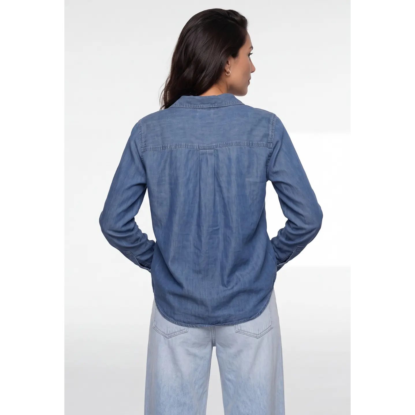 Blusa Denim Mujer Manga Larga Azul 2
