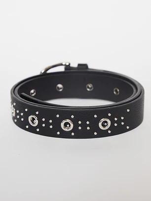 Cinturón Eyelet Mujer Negro