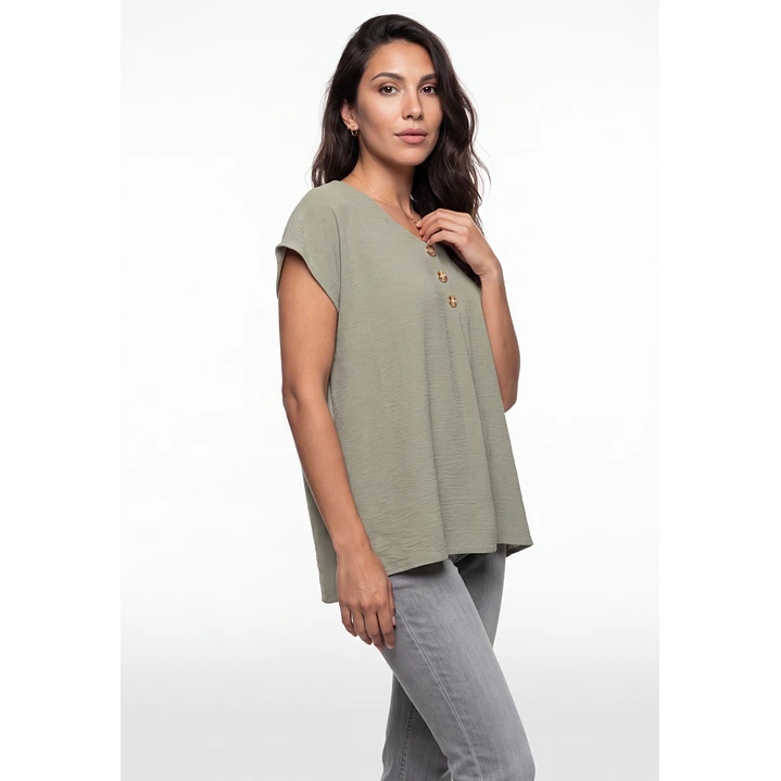 Blusa Botones Mujer Verde 1