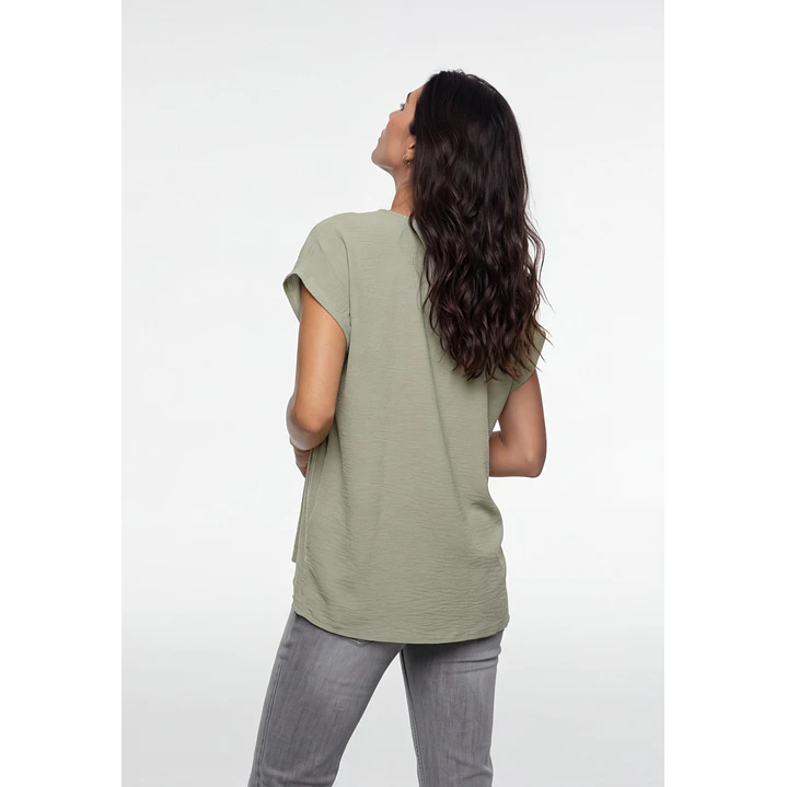 Blusa Botones Mujer Verde 2