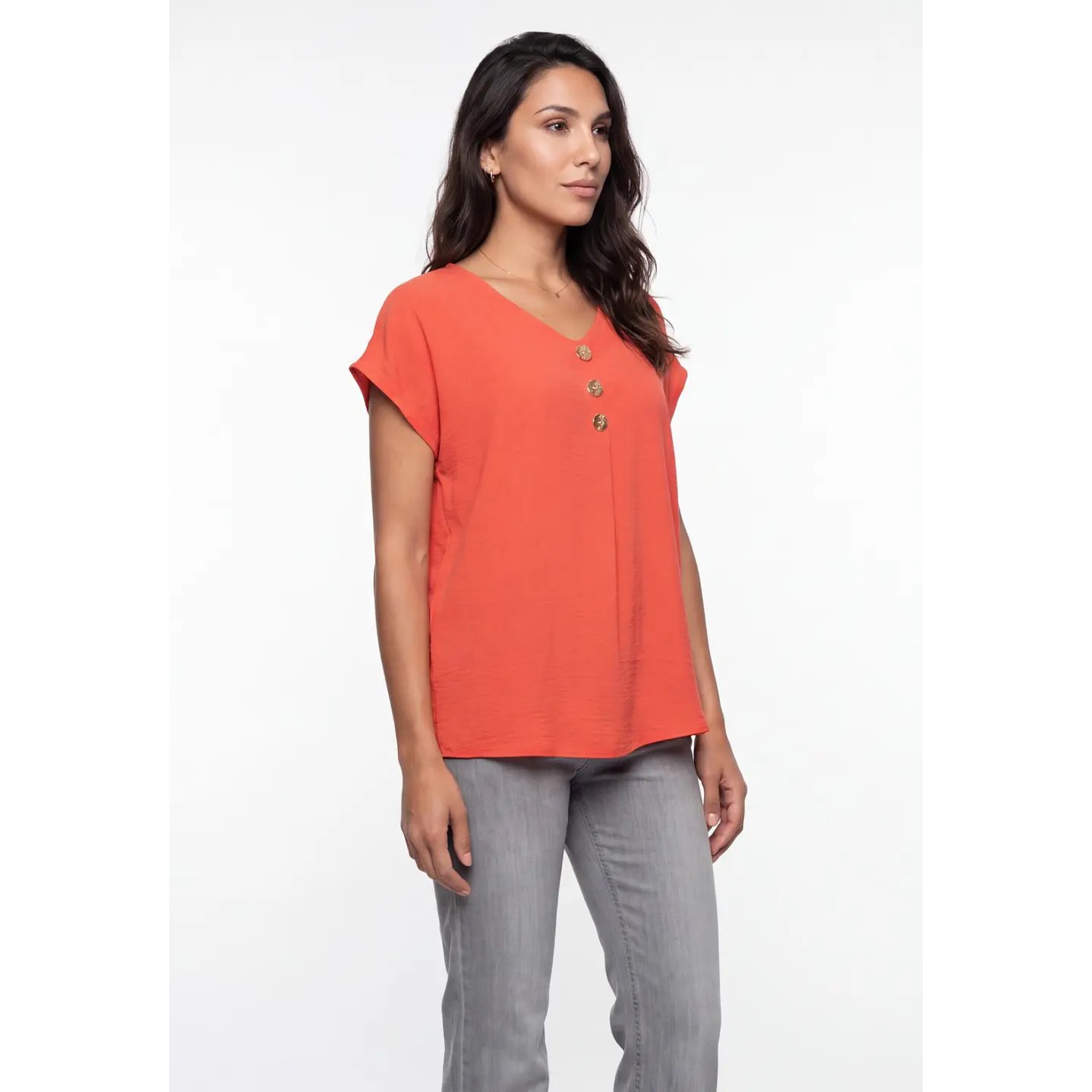 Blusa Botones Mujer Rojo 1