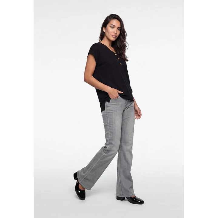 Blusa Botones Mujer Negro 3