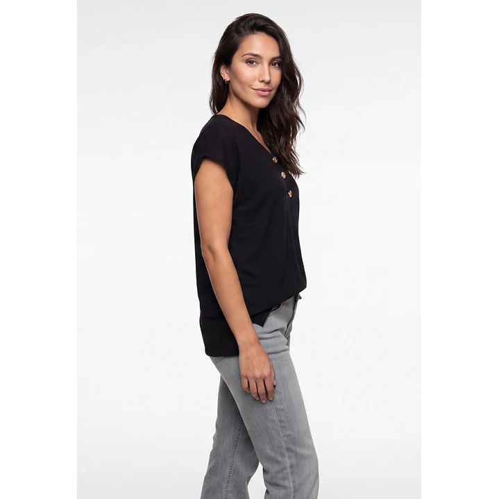 Blusa Botones Mujer Negro 1