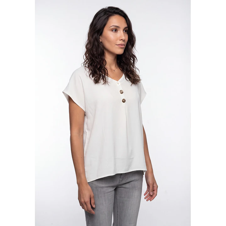 Blusa Botones Mujer Blanco 1