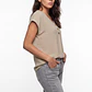 Blusa Botones Mujer Beige - Miniatura 1