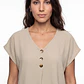 Blusa Botones Mujer Beige - Miniatura 4