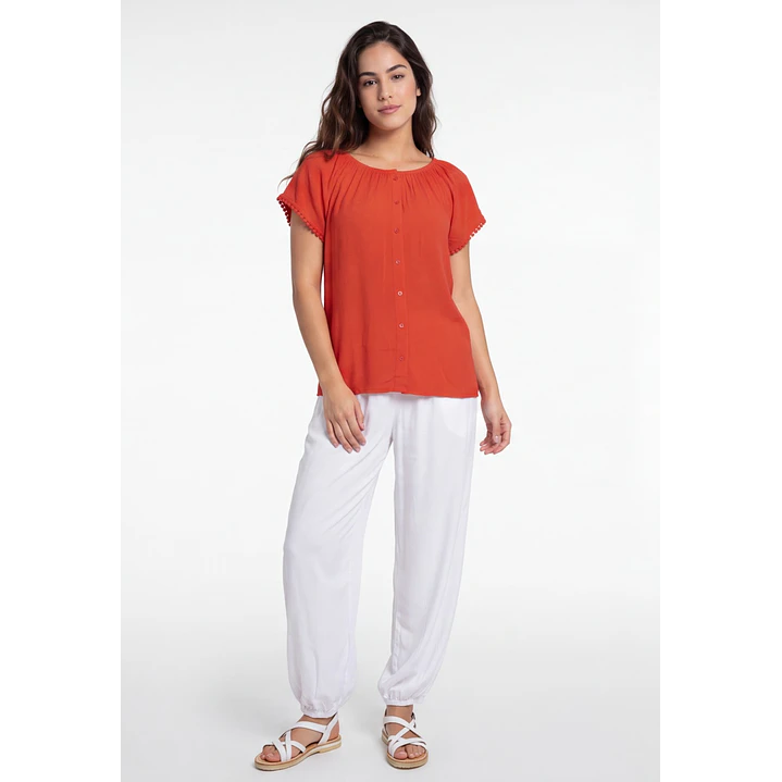 Blusa Elasticada Mujer Rojo 1