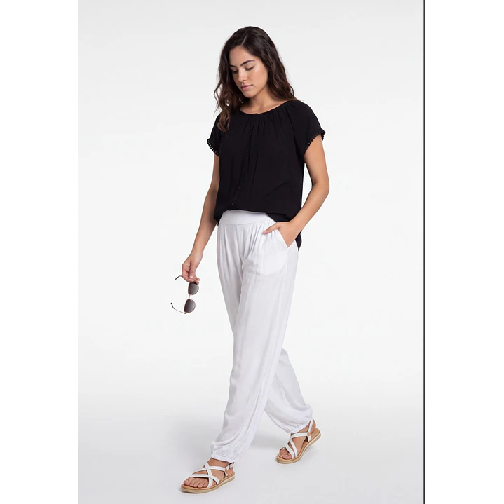 Blusa Elasticada Mujer Negro 1