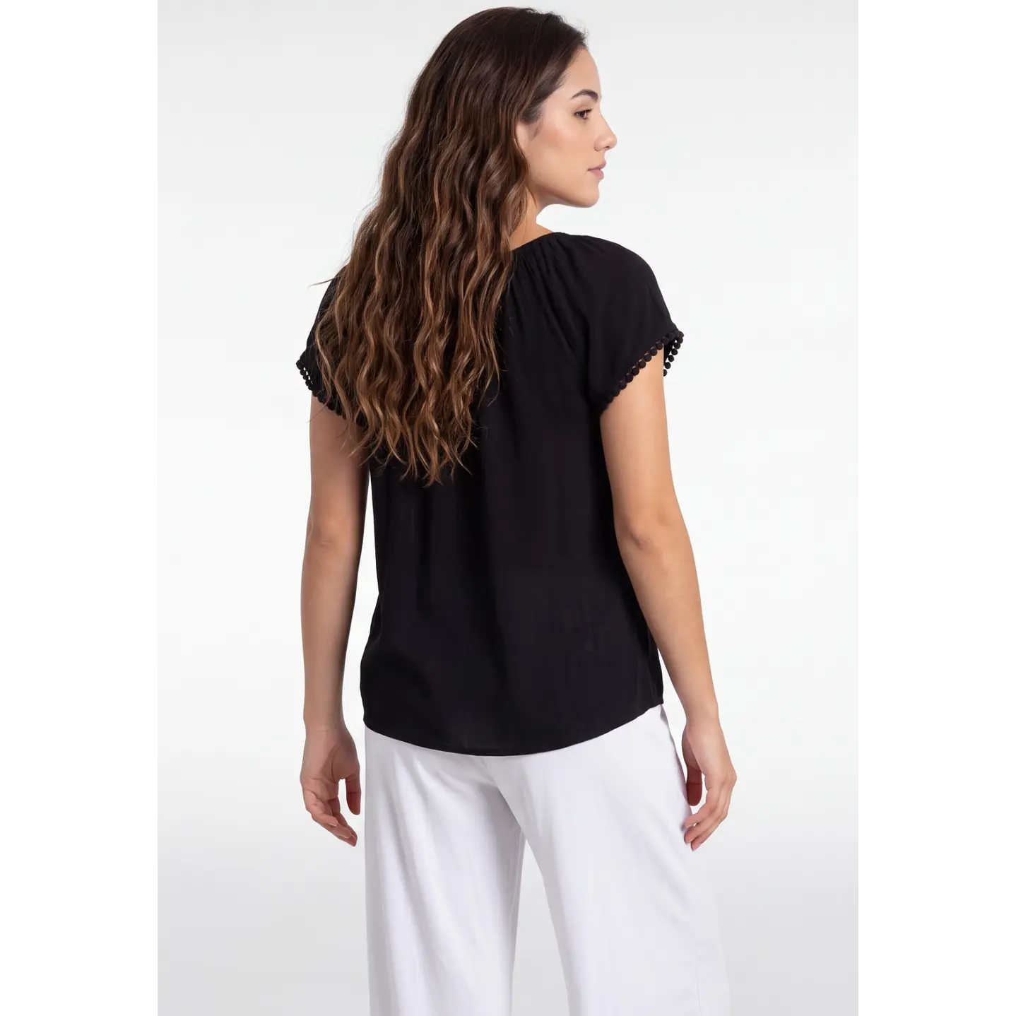 Blusa Elasticada Mujer Negro 3