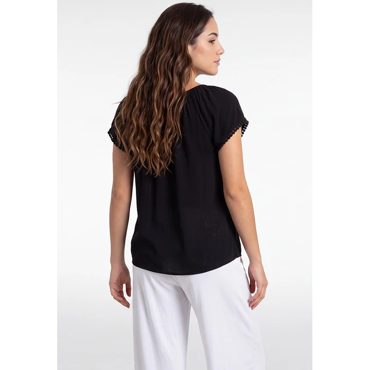 Blusa Elasticada Mujer Negro 3