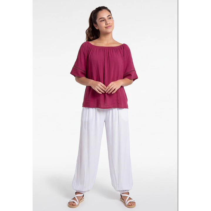 Blusa Elasticada Mujer Fucsia 3