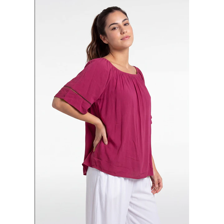 Blusa Elasticada Mujer Fucsia 1