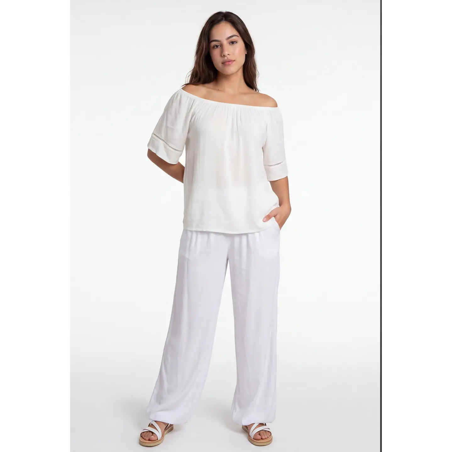 Blusa Elasticada  Mujer Crudo 3