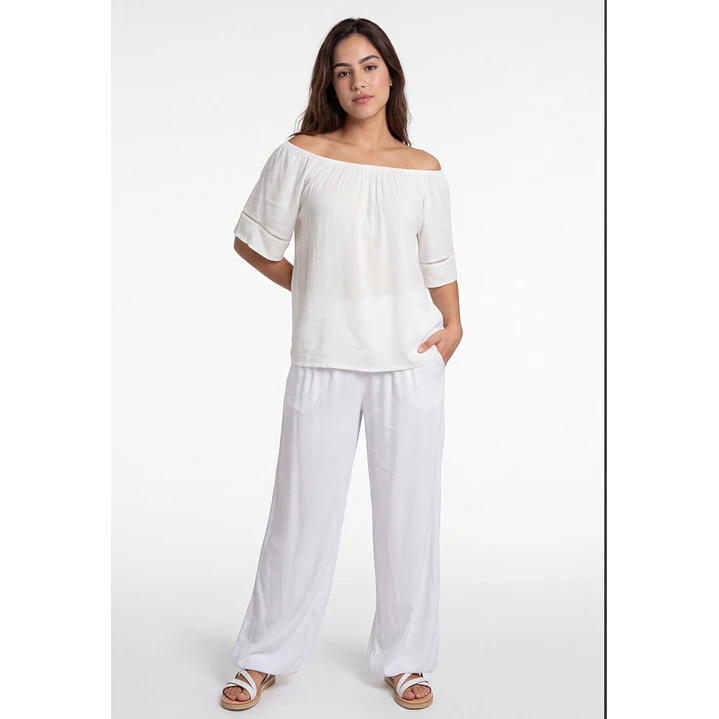 Blusa Elasticada  Mujer Crudo 3