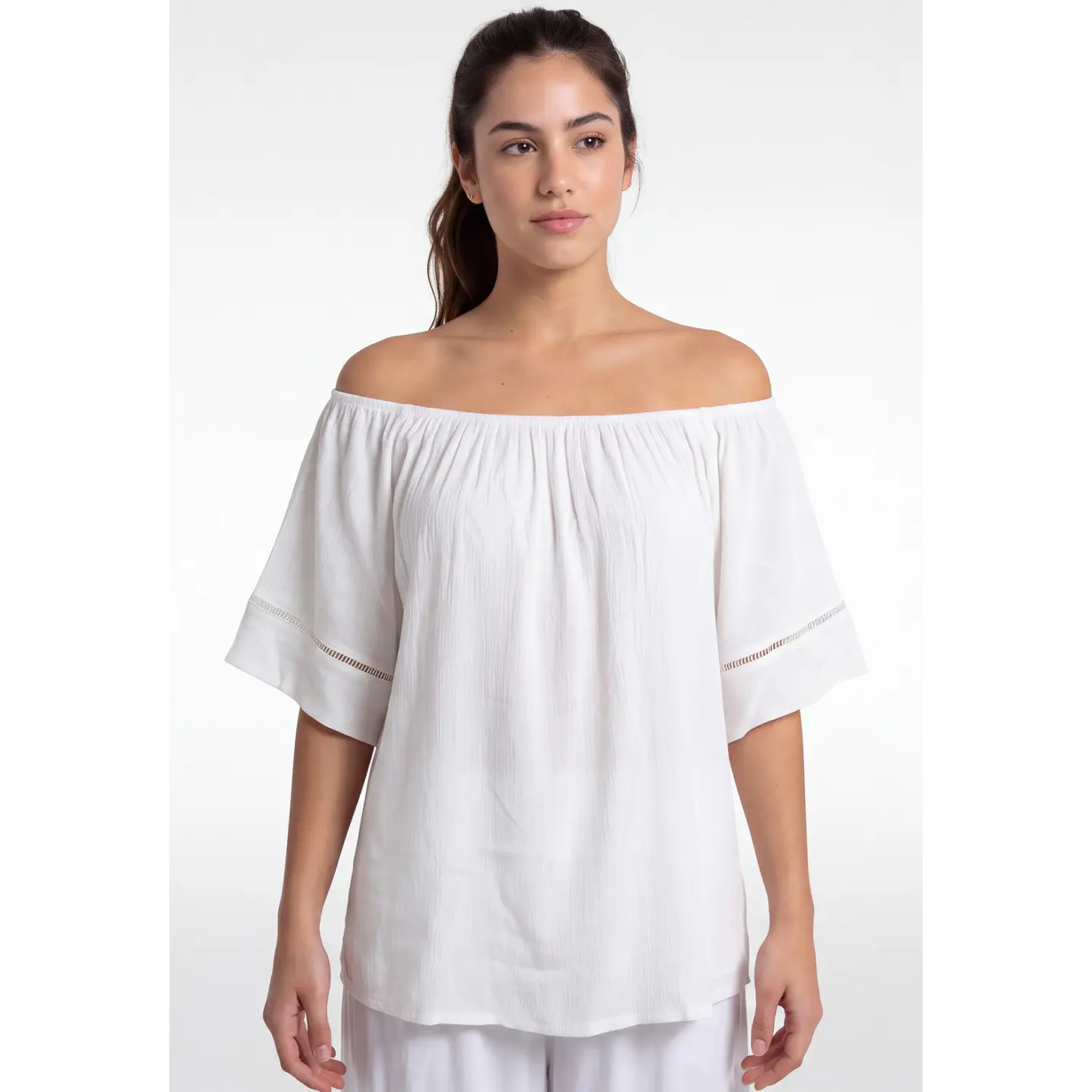 Blusa Elasticada  Mujer Crudo 4