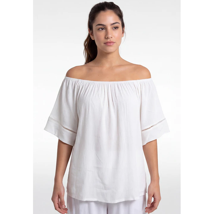 Blusa Elasticada  Mujer Crudo 4