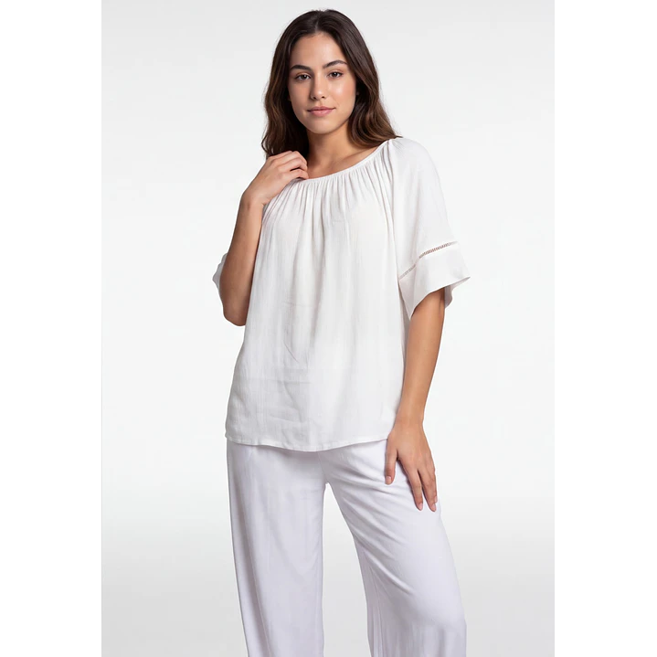 Blusa Elasticada  Mujer Crudo 1