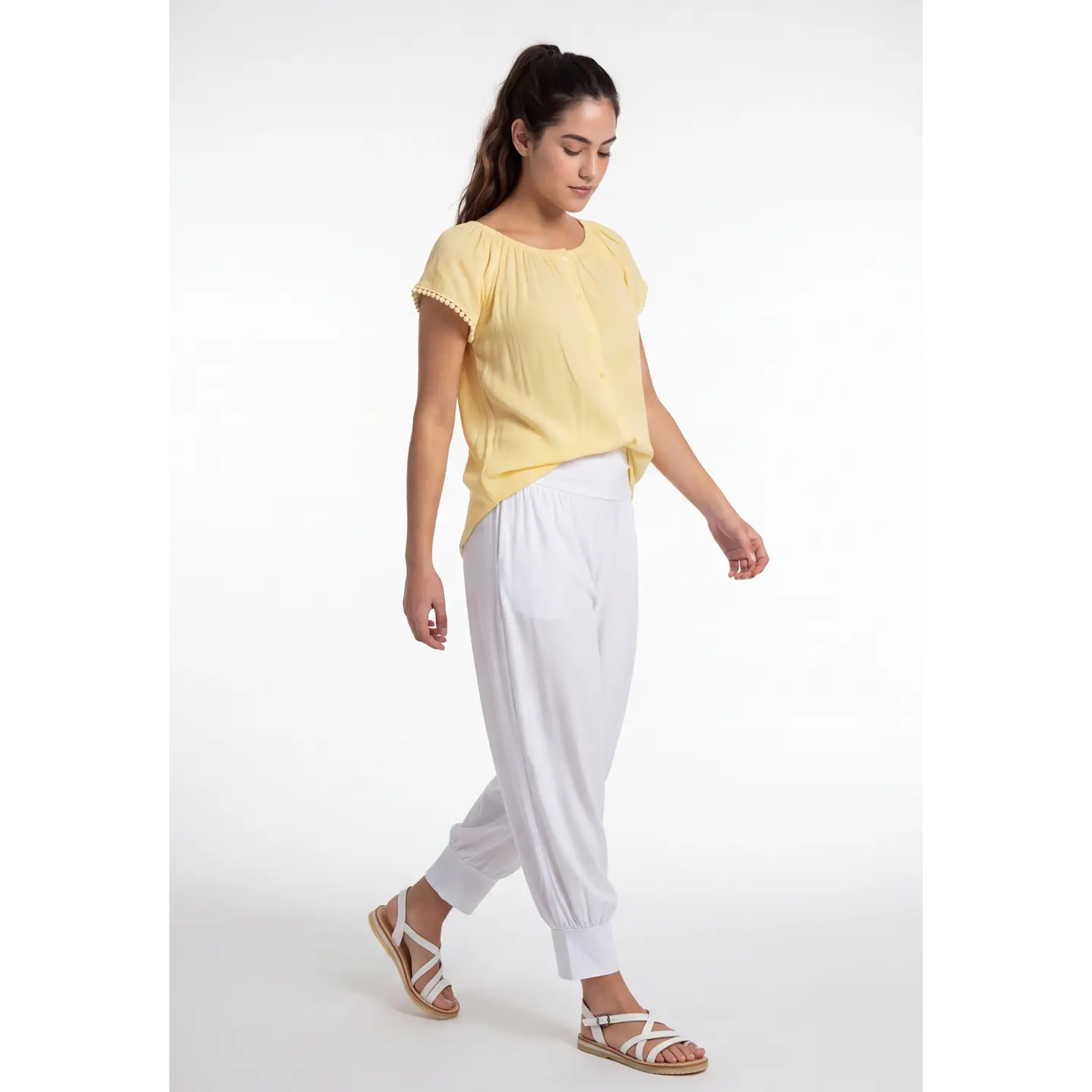 Blusa Elasticada Mujer Amarillo 3