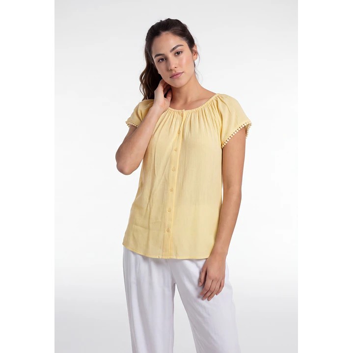 Blusa Elasticada Mujer Amarillo 1