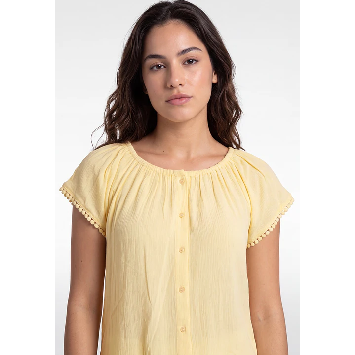Blusa Elasticada Mujer Amarillo 4