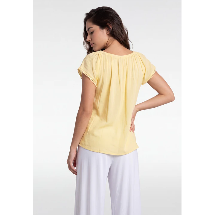 Blusa Elasticada Mujer Amarillo 2