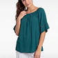 Blusa Elasticada  Mujer Petroleo - Miniatura 1