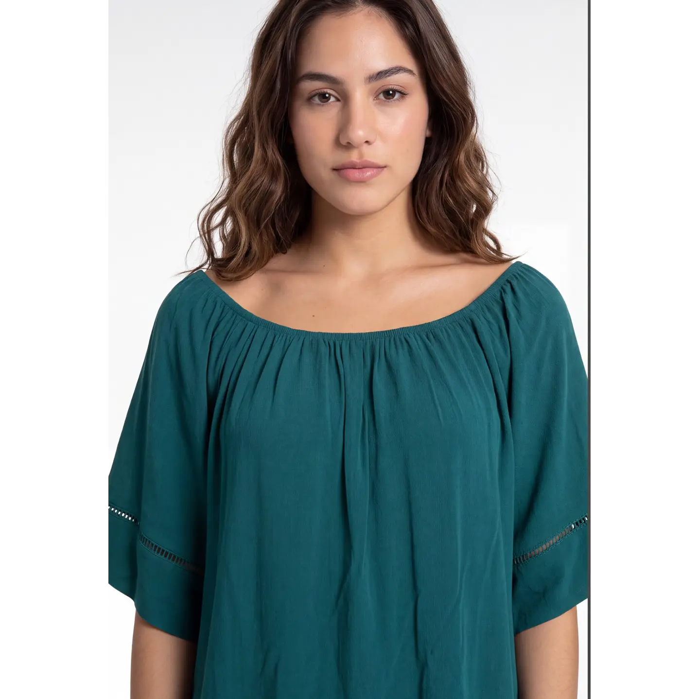 Blusa Elasticada  Mujer Petroleo 4