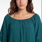 Blusa Elasticada  Mujer Petroleo - Miniatura 4