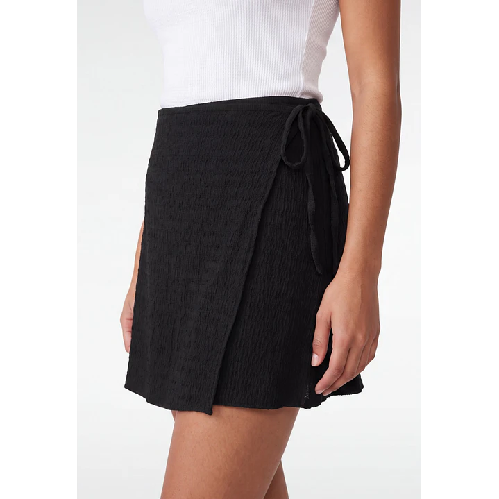 Falda Skort Rustico Mujer Negro 4
