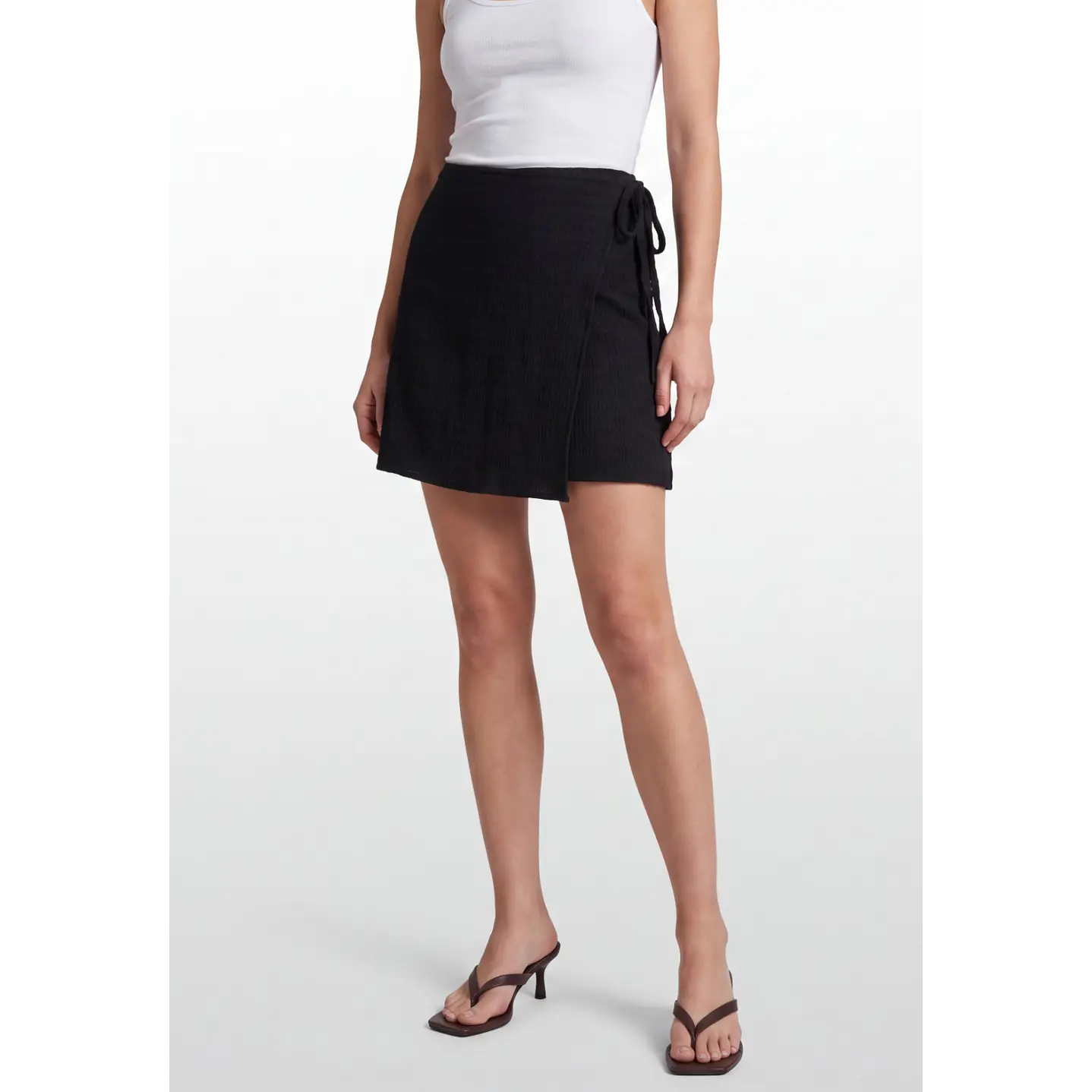 Falda Skort Rustico Mujer Negro 1