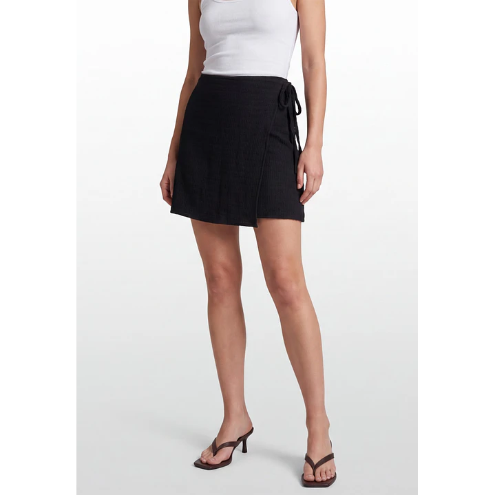 Falda Skort Rustico Mujer Negro 1