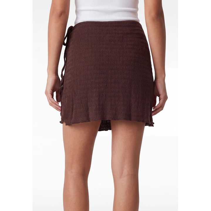 Falda Skort Rustico Mujer Café 2