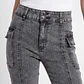 Jeans Costuras Flare Mujer Gris - Miniatura 4