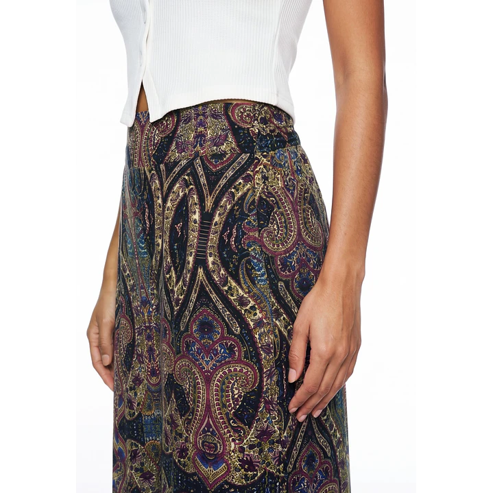 Pantalón Indian Maxi Wide Leg Mujer Negro 4