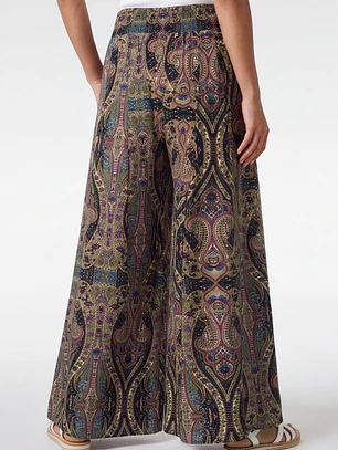 Pantalón Indian Maxi Wide Leg Mujer Negro