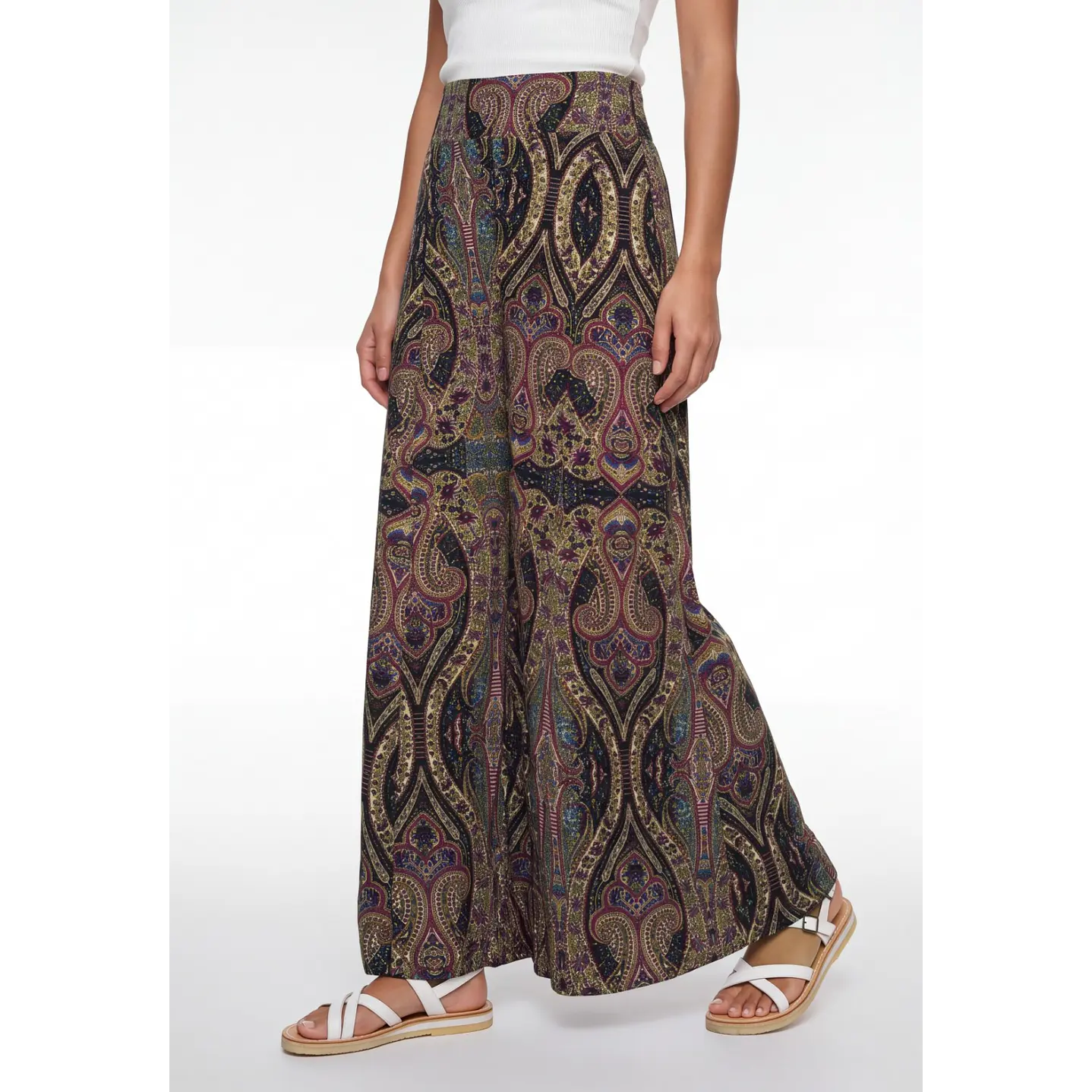 Pantalón Indian Maxi Wide Leg Mujer Negro 1